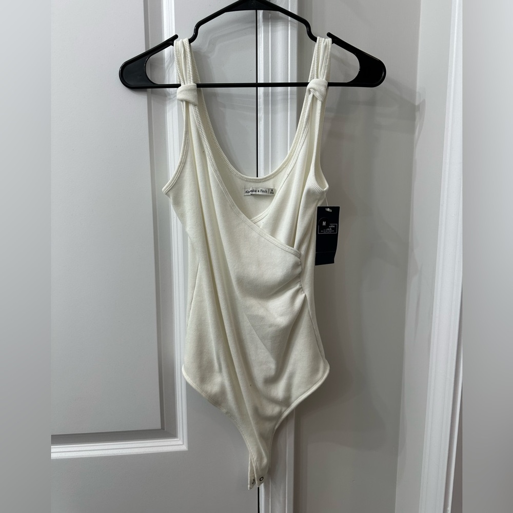 Abercrombie & Fitch Cream Ribbed Bodysuit